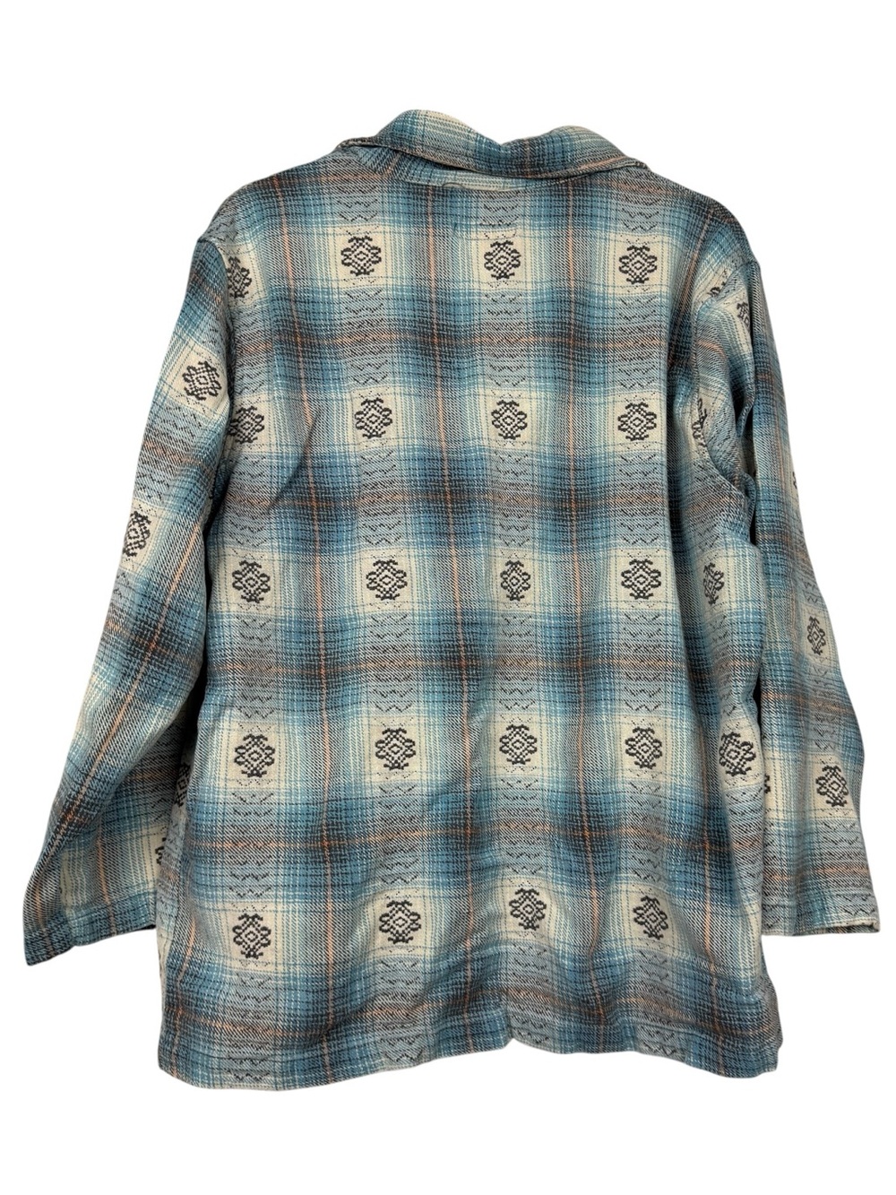 Citron Western Plaid Lagenlook Button Tribal Shirt - Picture 2 of 4